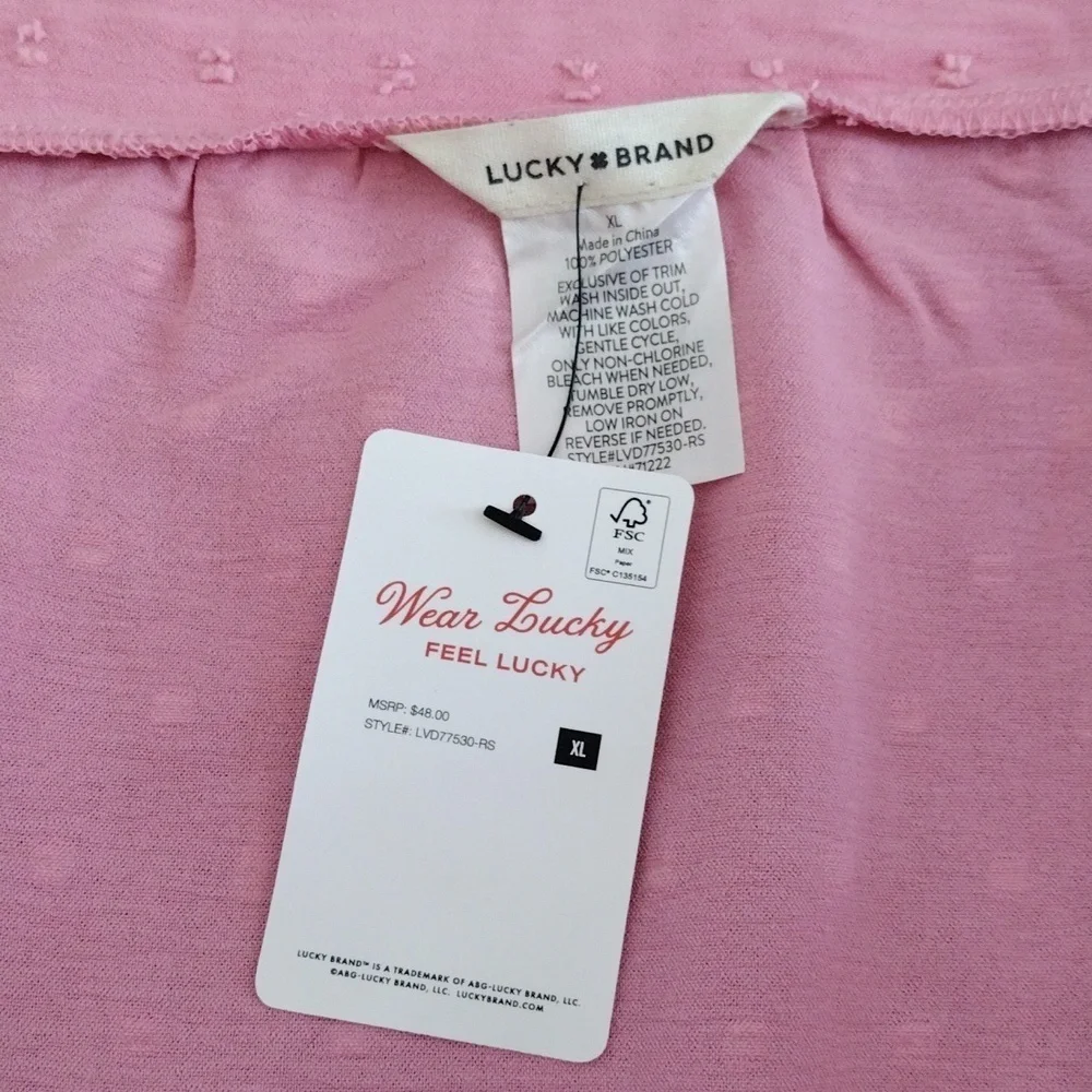 Lucky Brand 2 Piece Shorts and Tank Top Pajama Set Baby in Pink Size XL - Picture 7 of 9
